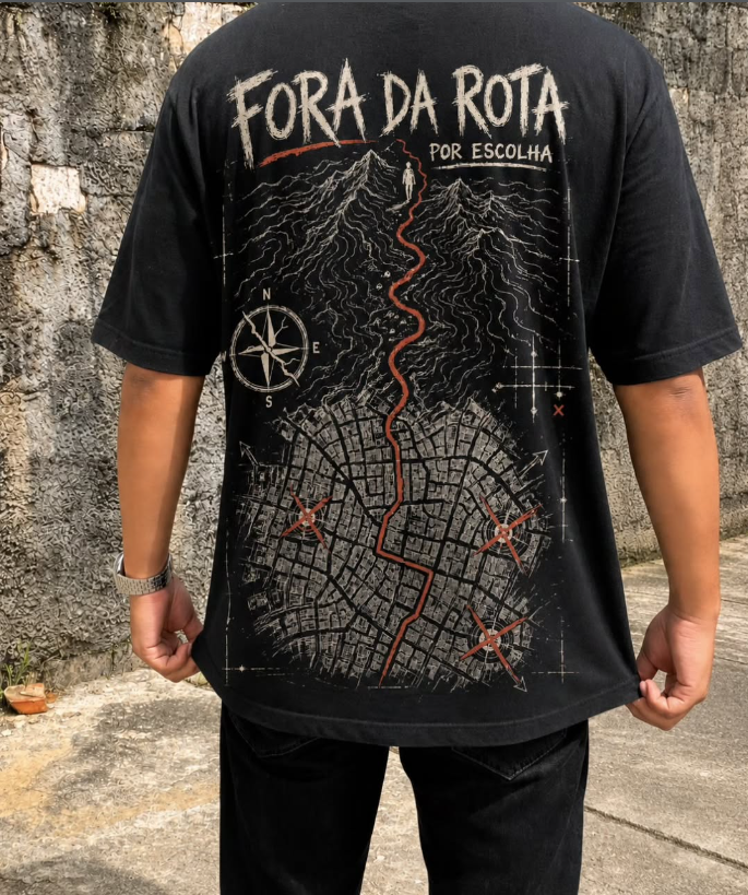 Camiseta PSArt Fora da Rota preta